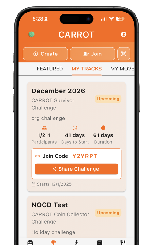 CARROT challenges screen